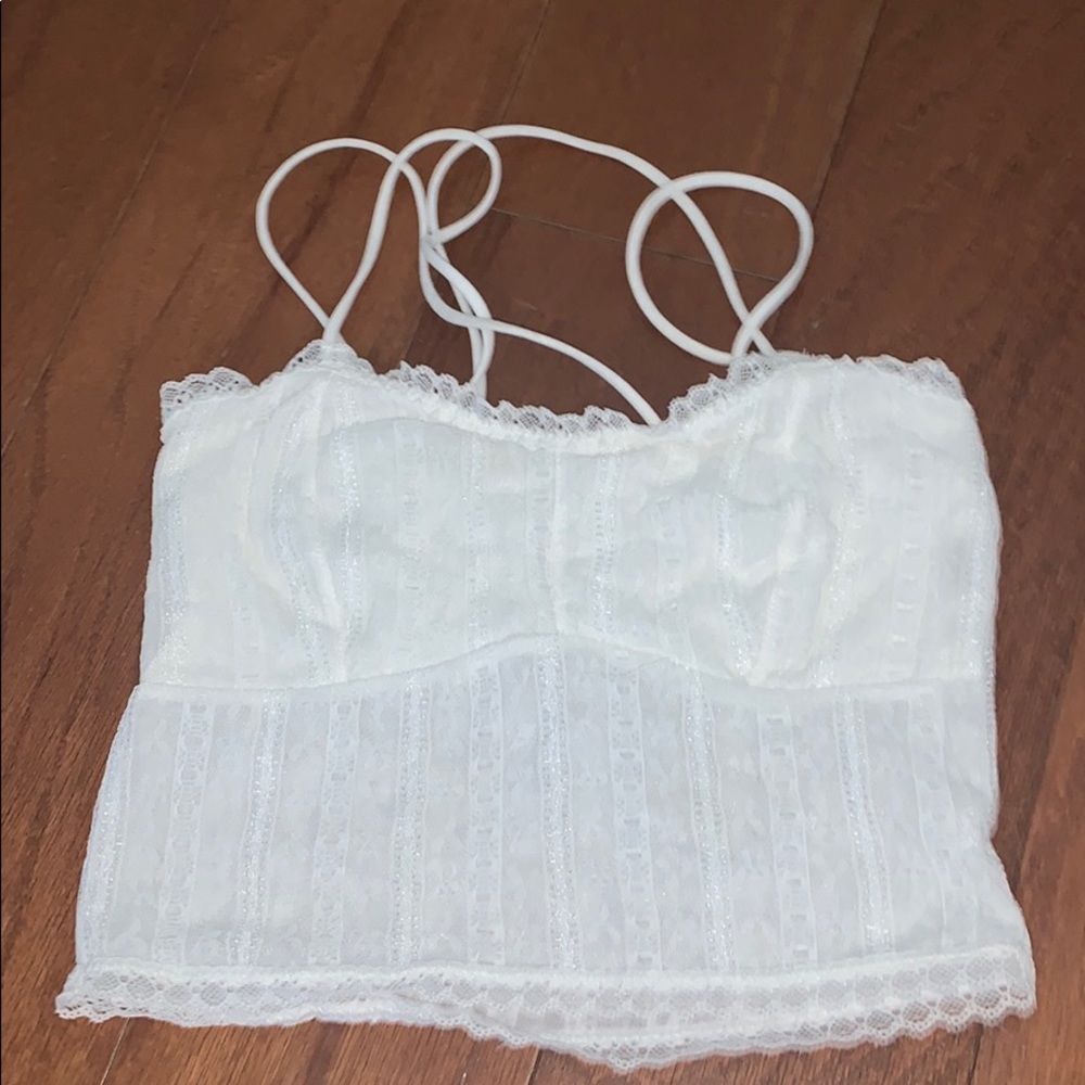 White lace crop top